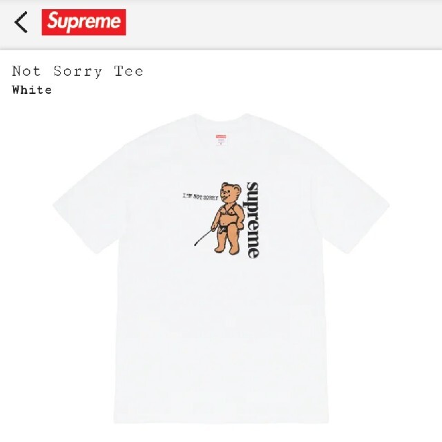 Supreme 2021SS Not Sorry Tee