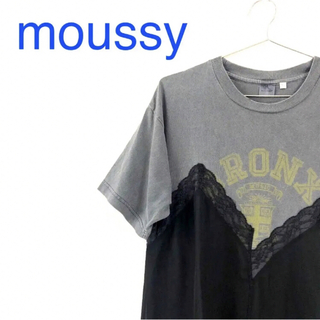 マウジー(moussy)のmoussy Tシャツ 半袖カットソー　黒　グレー(Tシャツ(半袖/袖なし))
