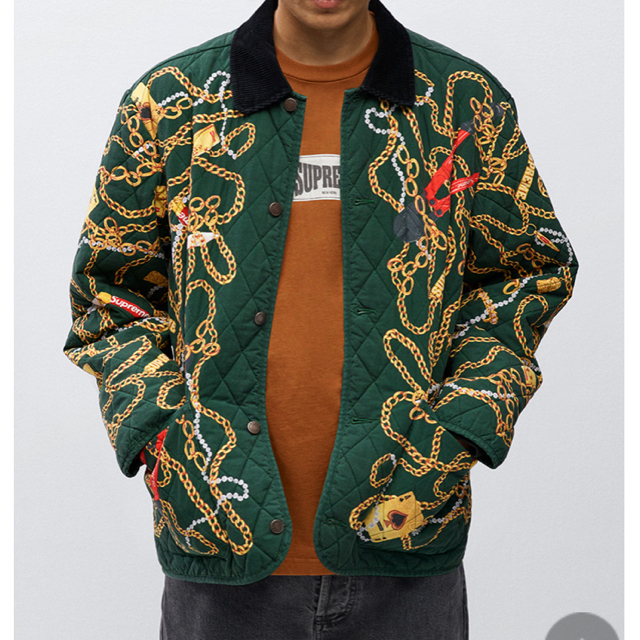シュプリーム /Supreme Chains Quilted Jacket 白 シュプリーム /Supreme Chains Quilted Jacket 白