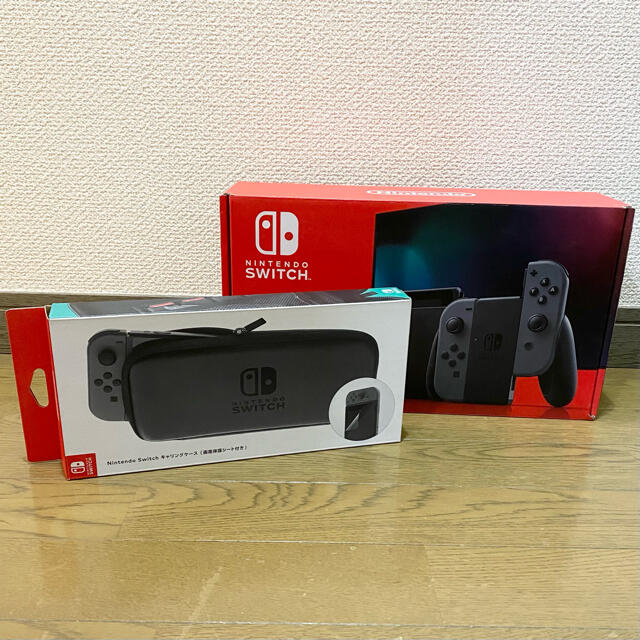 Switch新型Nintendo Switch 本体 グレー キャリングケース付