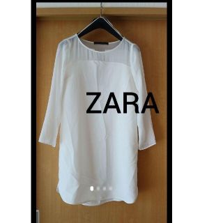 ザラ(ZARA)のaroma様専用ページ♪ZARA★さらさらホワイトシースルーワンピース(ひざ丈ワンピース)