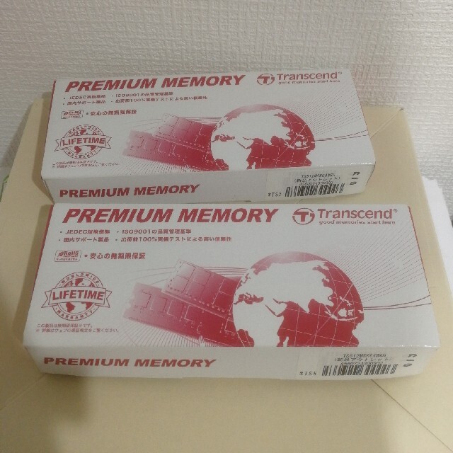PC/タブレット【新品未使用】Transcendメモリー4G×2セット