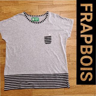 フラボア(FRAPBOIS)のFRAPBOIS フラボア チラッと猫 Tシャツ ボーダー(Tシャツ(半袖/袖なし))