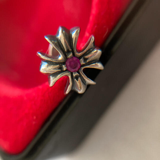 クロムハーツ ルビーピアス 片耳 ダイヤモンドピアス-