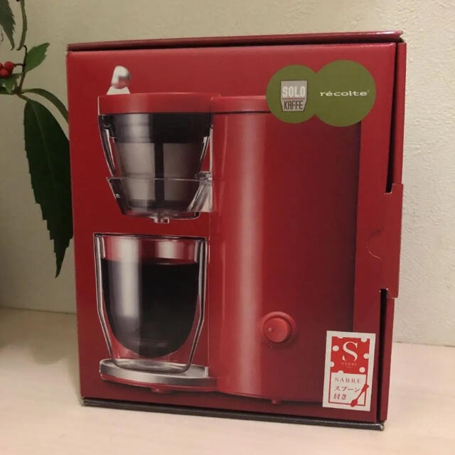保温機能なし【新品・送料無料】レコルト コーヒーメーカー ソロカフェ レッド SLK-1R