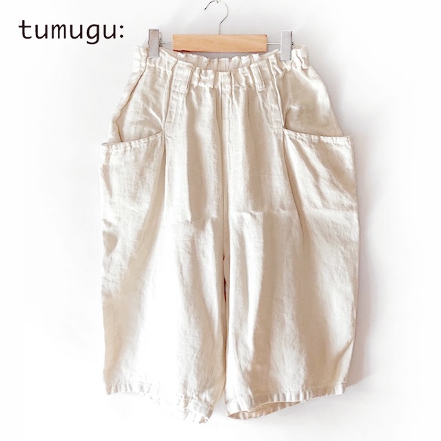 tumugu✨ツムグ リネン 麻 サイドポケット サルエルパンツ バルーンパンツ