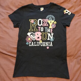 ロキシー(Roxy)のROXY ロキシー プリント ロゴ Tシャツ 半袖 サイズ M ブラック(Tシャツ(半袖/袖なし))