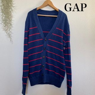 ギャップ(GAP)のGAP レディース ネイビー系 ボーダー オーバーサイズ カーディガン Sサイズ(カーディガン)