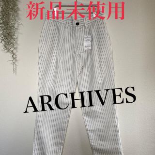 アルシーヴ(archives)の【新品】レディース 春夏 コットン ストライプ パンツ Sサイズ(カジュアルパンツ)