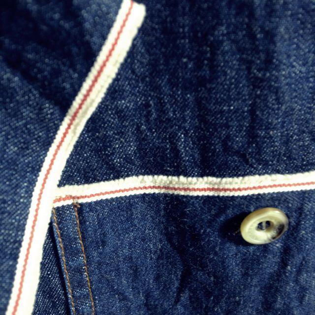 イギリス製 PEOPLES WARDROBE 赤耳 半袖 デニムシャツ M  メンズのトップス(シャツ)の商品写真
