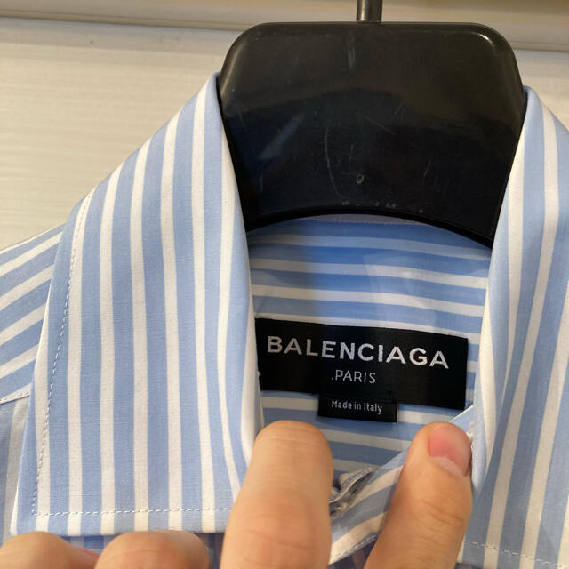 Balenciaga(バレンシアガ)のBALENCIAGA 17SS クロップド ボクサーストライプ シャツ 37 メンズのトップス(シャツ)の商品写真