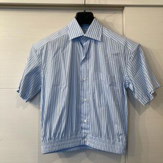 バレンシアガ(Balenciaga)のBALENCIAGA 17SS クロップド ボクサーストライプ シャツ 37(シャツ)