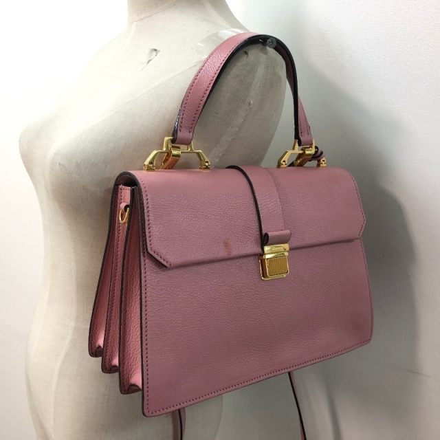 ミュウミュウ MIUMIU マドラス 5BA108 2WAY ショルダーバッグ ハンドバッグ レザー マドラス ピンク 5