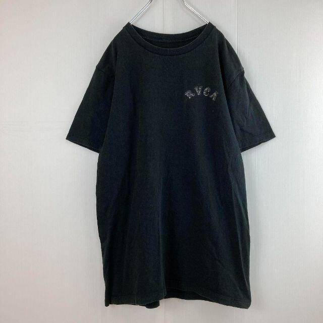 RVCA(ルーカ)の古着RVCAルーカバックプリントTシャツ サイズS 黒　ブラック メンズのトップス(Tシャツ/カットソー(半袖/袖なし))の商品写真