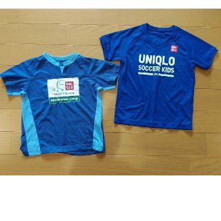 ユニクロ(UNIQLO)のUNIQLO　キッズ　サッカーTシャツ2枚セット　120(ウェア)