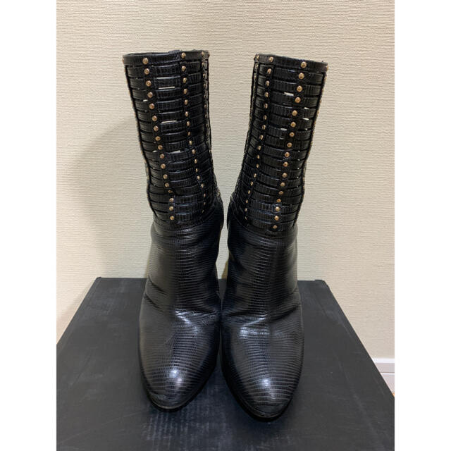 【美品】sergio rossi セルジオロッシ メッシュレザーブーツ361/2 2