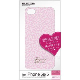 エレコム(ELECOM)のiPhone 5s 5 SE ハードケース カバー ヒョウ ひょう 豹 ピンク(iPhoneケース)