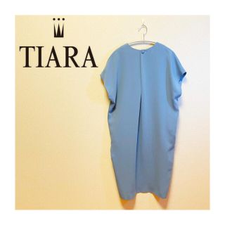 ティアラ(tiara)の【春夏】Tiara ティアラ　ノースリーブサロペット　水色　ワンピース　スカート(ロングワンピース/マキシワンピース)