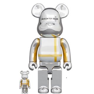 メディコムトイ(MEDICOM TOY)のBE@RBRICK MEDICOM TOY PLUS SILVER CHROME(キャラクターグッズ)