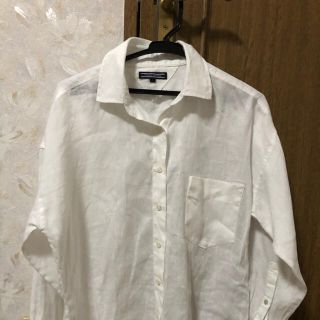 トミーヒルフィガー(TOMMY HILFIGER)のトミーヒルフィガー　リネン麻　白シャツ(シャツ/ブラウス(長袖/七分))