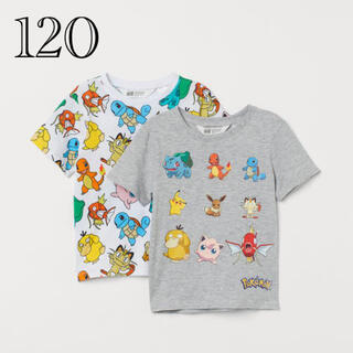 エイチアンドエム(H&M)の《最新作》新品　ポケモンTシャツ　2枚セット　120/130(Tシャツ/カットソー)
