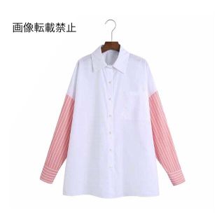 ザラ(ZARA)の🌼春新作💐4064◆スリーブ ストライプ柄 シャツ ブラウス(シャツ/ブラウス(長袖/七分))