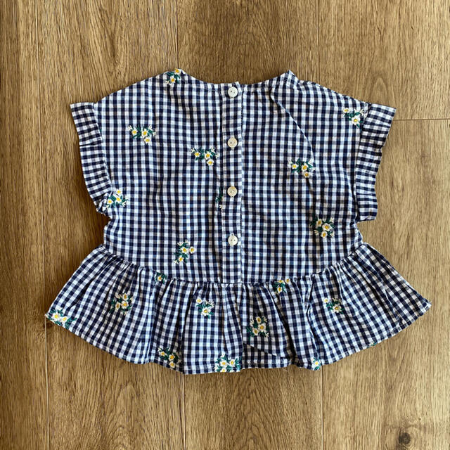 petit main(プティマイン)のプティマイン　刺繍チェックブラウス キッズ/ベビー/マタニティのベビー服(~85cm)(シャツ/カットソー)の商品写真