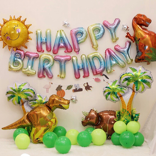 【HB-07】恐竜 誕生日 飾り 男の子　バースデーバルーンセット 壁の飾り付け(その他)