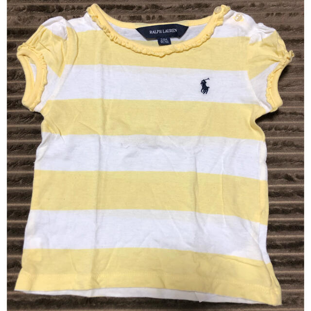 Ralph Lauren(ラルフローレン)のラルフローレン  Tシャツ 黄色　ボーダー　90サイズ キッズ/ベビー/マタニティのキッズ服女の子用(90cm~)(Tシャツ/カットソー)の商品写真