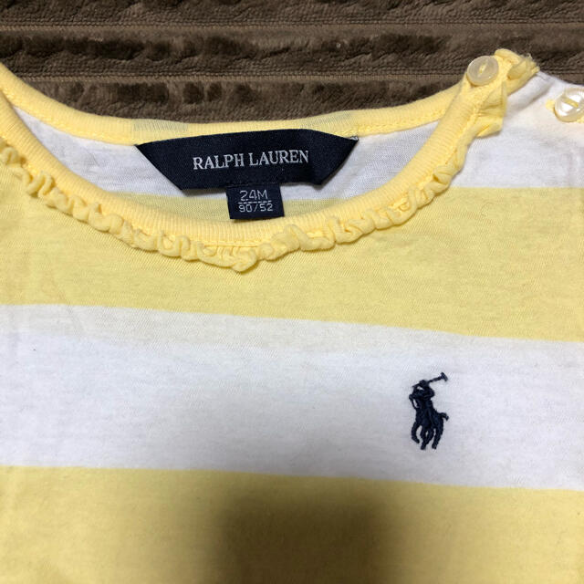 Ralph Lauren(ラルフローレン)のラルフローレン  Tシャツ 黄色　ボーダー　90サイズ キッズ/ベビー/マタニティのキッズ服女の子用(90cm~)(Tシャツ/カットソー)の商品写真