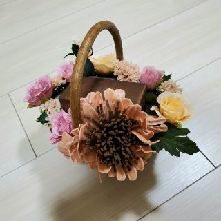 リングピロー かご フラワー ハンドメイド DIY 結婚式 ウェディング(リングピロー)