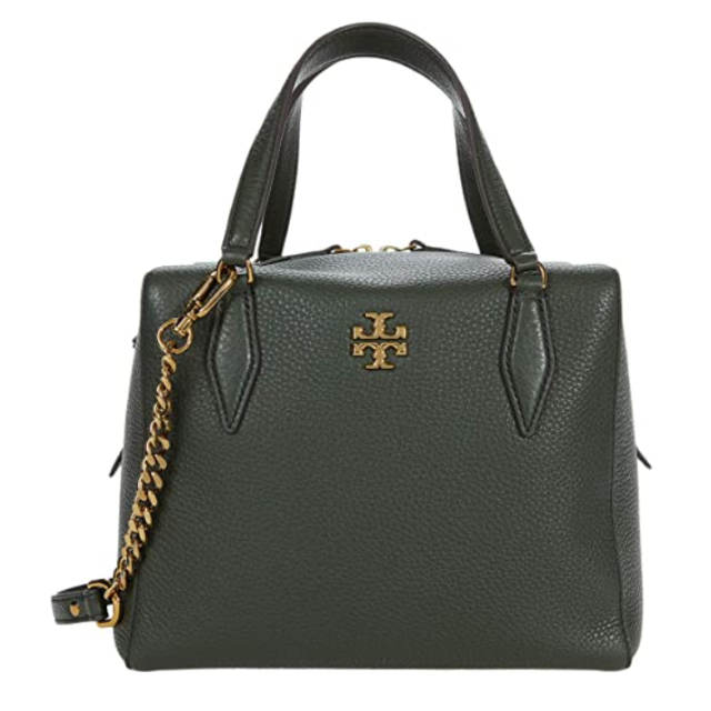 Tory Burch ロゴ プレート ペブル サッチェル トートバッグ エレノア ペブルド サッチェル: レディース サッチェルバッグ