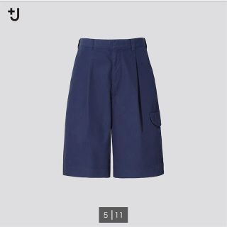 ユニクロ(UNIQLO)の[新品未使用] UNIQLO+J ワイドフィットカーゴハーフパンツ ブルー M(ショートパンツ)