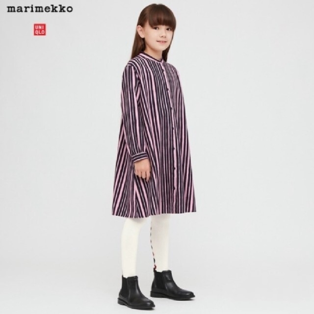 UNIQLO(ユニクロ)の【TARU様専用】子供用フランネルワンピース+タイツ　110サイズ キッズ/ベビー/マタニティのキッズ服女の子用(90cm~)(ワンピース)の商品写真