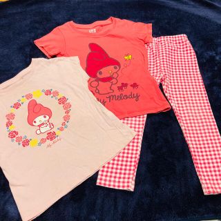 ユニクロ(UNIQLO)のUNIQLO Tシャツ2枚&レギンスパンツset 100㎝(Tシャツ/カットソー)