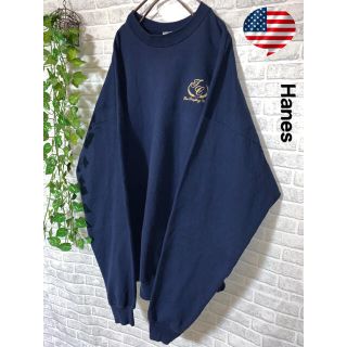 ヘインズ(Hanes)の【輸入古着】ヘインズ　90s    ワンポイント刺繍　トレーナー　US/2XL(スウェット)