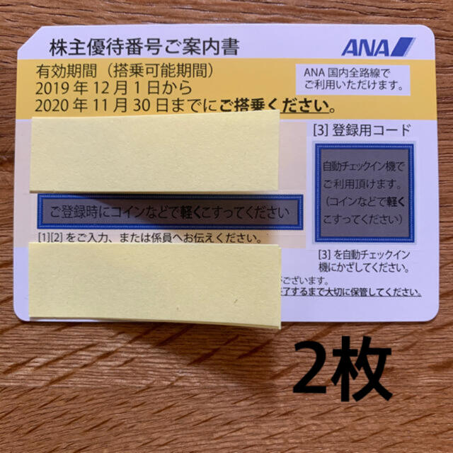 ANA 株主優待券 2枚☆2021/5/31まで | フリマアプリ ラクマ