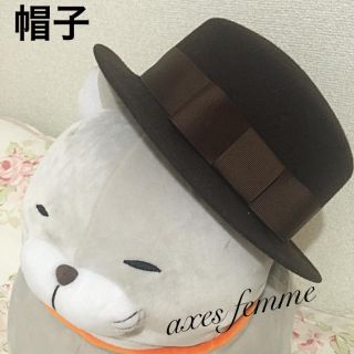 アクシーズファム(axes femme)のaxesfemme リボンウールハット /カンカン帽(ハット)