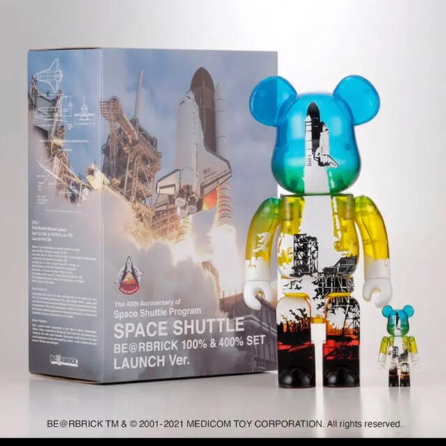 SPACE SHUTTLE BE@RBRICK LAUNCH 100&400%全高約70mm400%