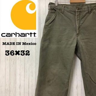 カーハート(carhartt)のカーハート　メキシコ製　ペインターパンツ　カーキ　チェック裏地　36/32(ペインターパンツ)