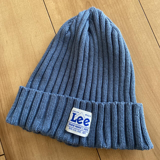 Lee(リー)のはるた様専用/美品★【Lee】くすみブルーニット帽ニットキャップ56-58センチ レディースの帽子(ニット帽/ビーニー)の商品写真