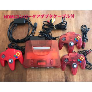 ニンテンドウ64(NINTENDO 64)のNintendo64 本体　レッド(携帯用ゲーム機本体)