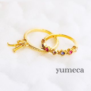 華奢イニシャルとスワロ2連リング💍(リング(指輪))