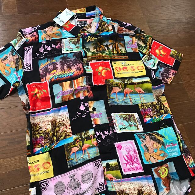 US GUESS  "SS RAYON POSTCARD SHIRTS "