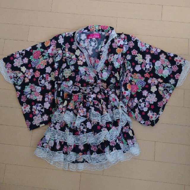 浴衣　ドレスタイプ キッズ/ベビー/マタニティのキッズ服女の子用(90cm~)(甚平/浴衣)の商品写真