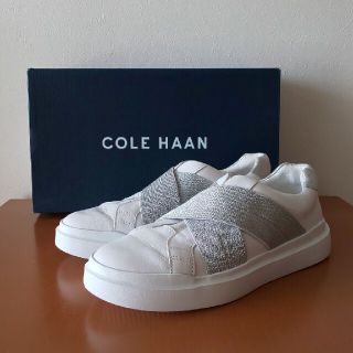 コールハーン(Cole Haan)の【未使用】コールハーン 白✕シルバー レディース 革スニーカー 24cm(スニーカー)