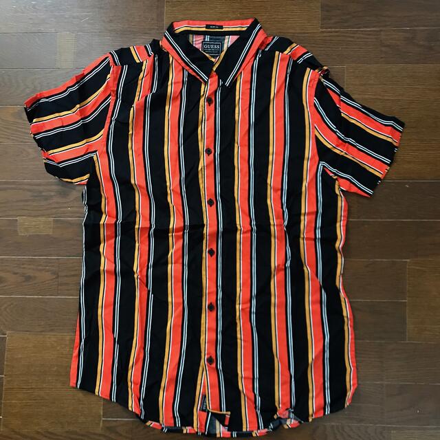 UK GUESS "SS RAYON PALI STRIPE SHIRTS "