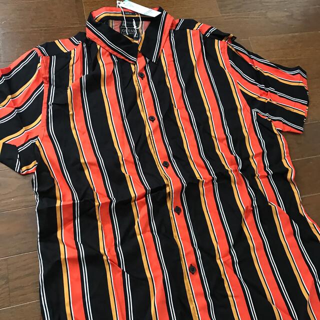 UK GUESS "SS RAYON PALI STRIPE SHIRTS "