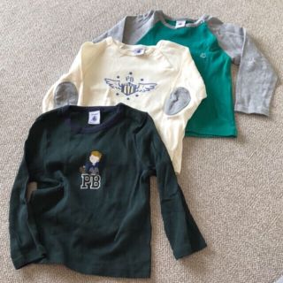 プチバトー(PETIT BATEAU)のPETIT　BATERU　ロングTシャツ3点　サイズ24m/86cm(Ｔシャツ)