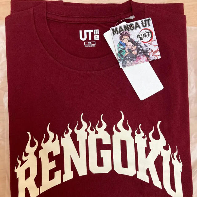 UNIQLO(ユニクロ)の鬼滅の刃 煉獄杏寿郎 Tシャツ ユニクロ エンタメ/ホビーのおもちゃ/ぬいぐるみ(キャラクターグッズ)の商品写真